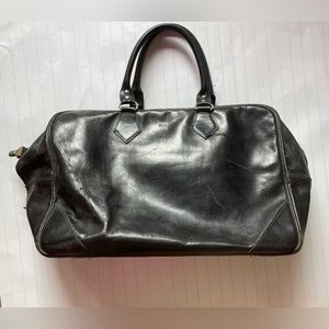 Vintage Roots Travel Briefcase Black Leather Travel Bag